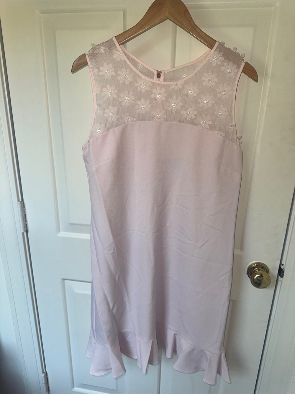 Karl Lagerfeld Light Pink Floral Mesh Sleeveless Dress